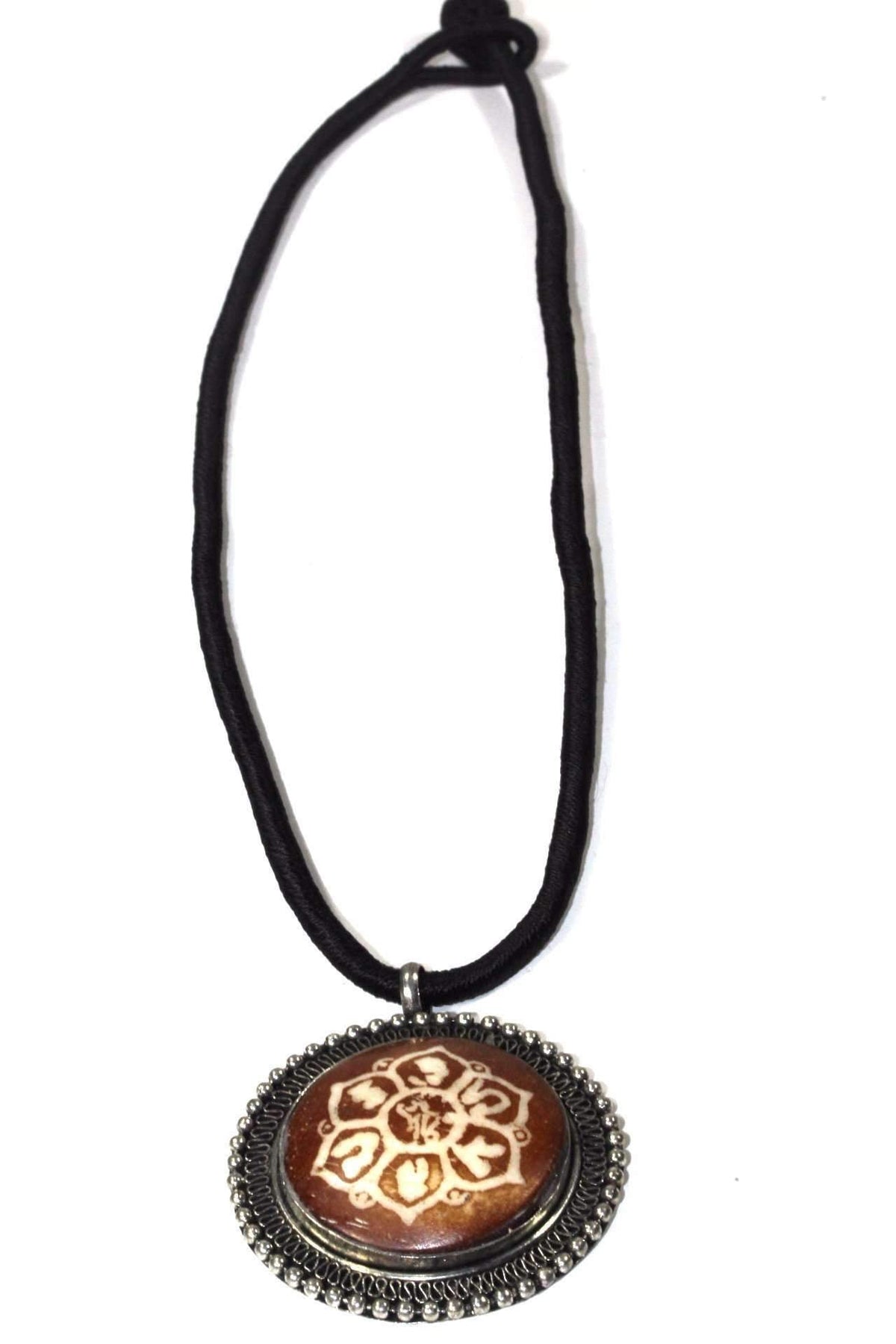 Mandala Flower Spiritual Necklace Boho Yoga Pendant