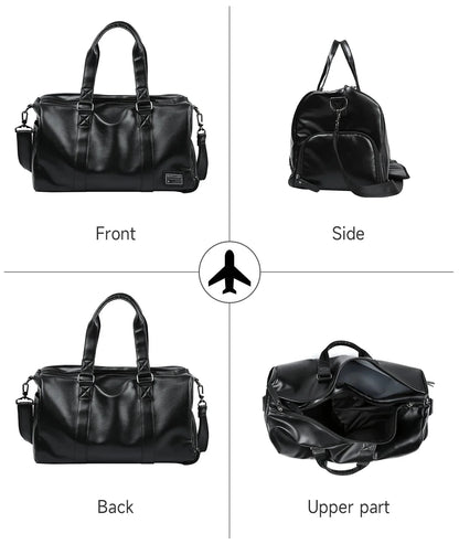 MATE ELAN Men Leather Travel Duffel Bag