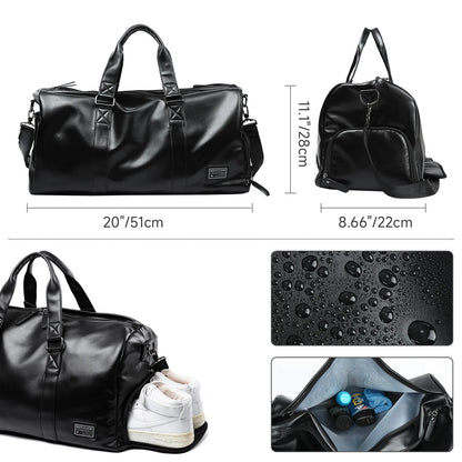MATE ELAN Men Leather Travel Duffel Bag