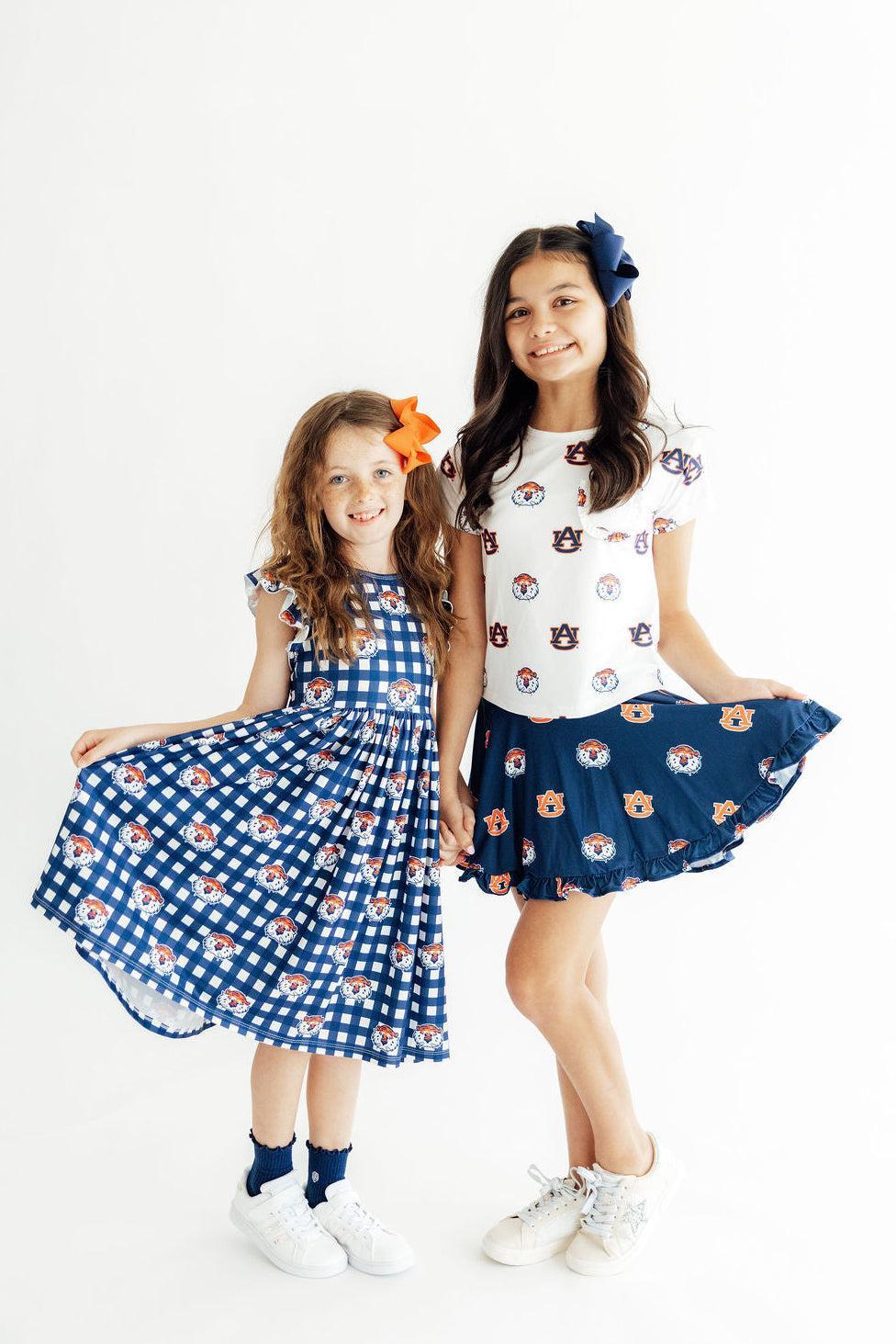 Auburn Blue Aubie Ruffle Twirl Skort