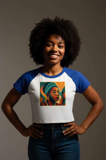 Maya Empowerment Raglan Crop Tee for Women