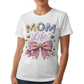 Mom Life Graphic T-Shirt 100% Cotton Pastel Bow Mothers Day Gift