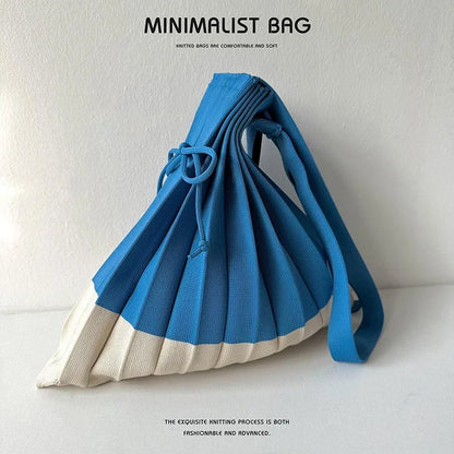 New Knitted Pleats Tote Bag