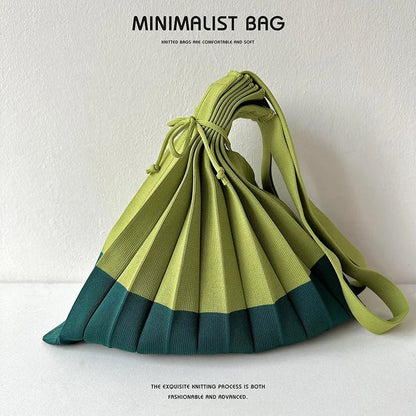 New Knitted Pleats Tote Bag