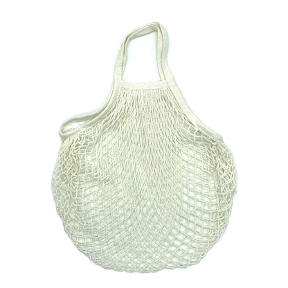 Organic Cotton Mesh Tote Bags Portable Net and String