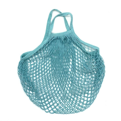 Organic Cotton Mesh Tote Bags Portable Net and String
