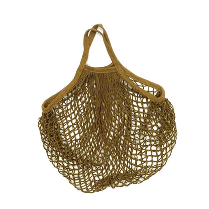 Organic Cotton Mesh Tote Bags Portable Net and String