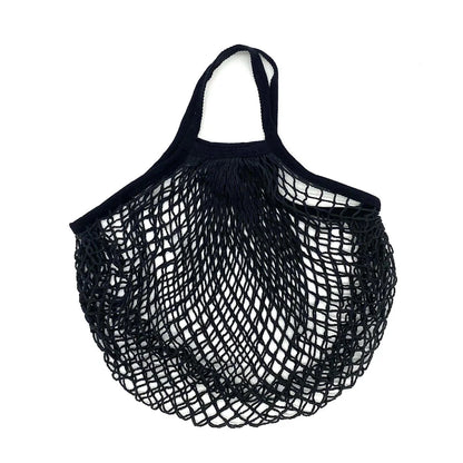 Organic Cotton Mesh Tote Bags Portable Net and String