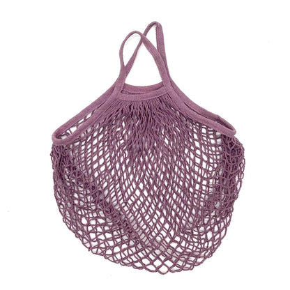 Organic Cotton Mesh Tote Bags Portable Net and String