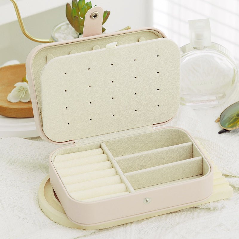 Portable Travel Jewelry Box Small PU Leather Organizer Case