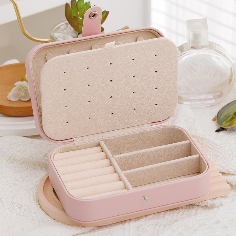Portable Travel Jewelry Box Small PU Leather Organizer Case