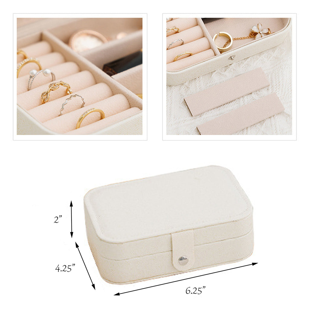 Portable Travel Jewelry Box Small PU Leather Organizer Case