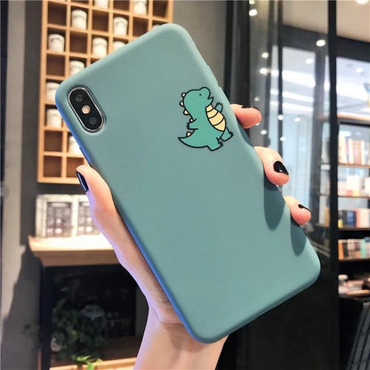 Cute Couple Dinosaur iPhone Case