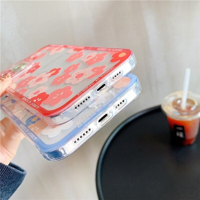 Transparent Fashion Flowers iPhone Case