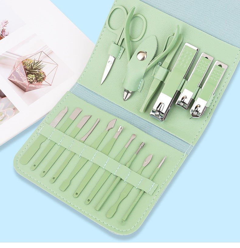 16 Piece Manicure Pedicure Set Carbon Steel Travel Grooming Kit