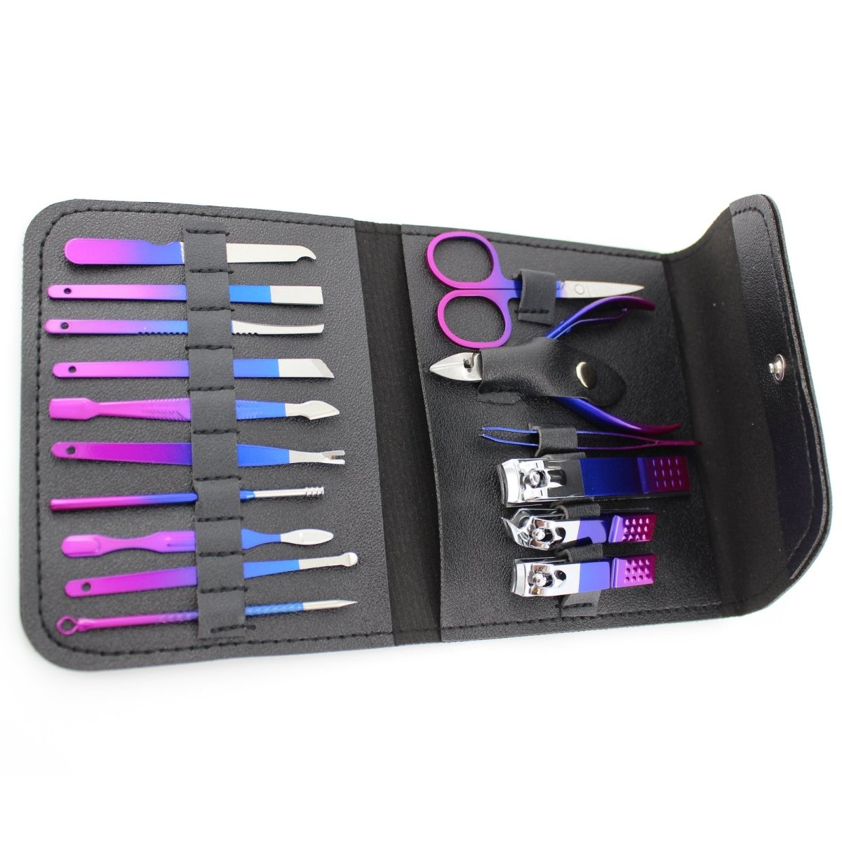 16 Piece Manicure Pedicure Set Carbon Steel Travel Grooming Kit