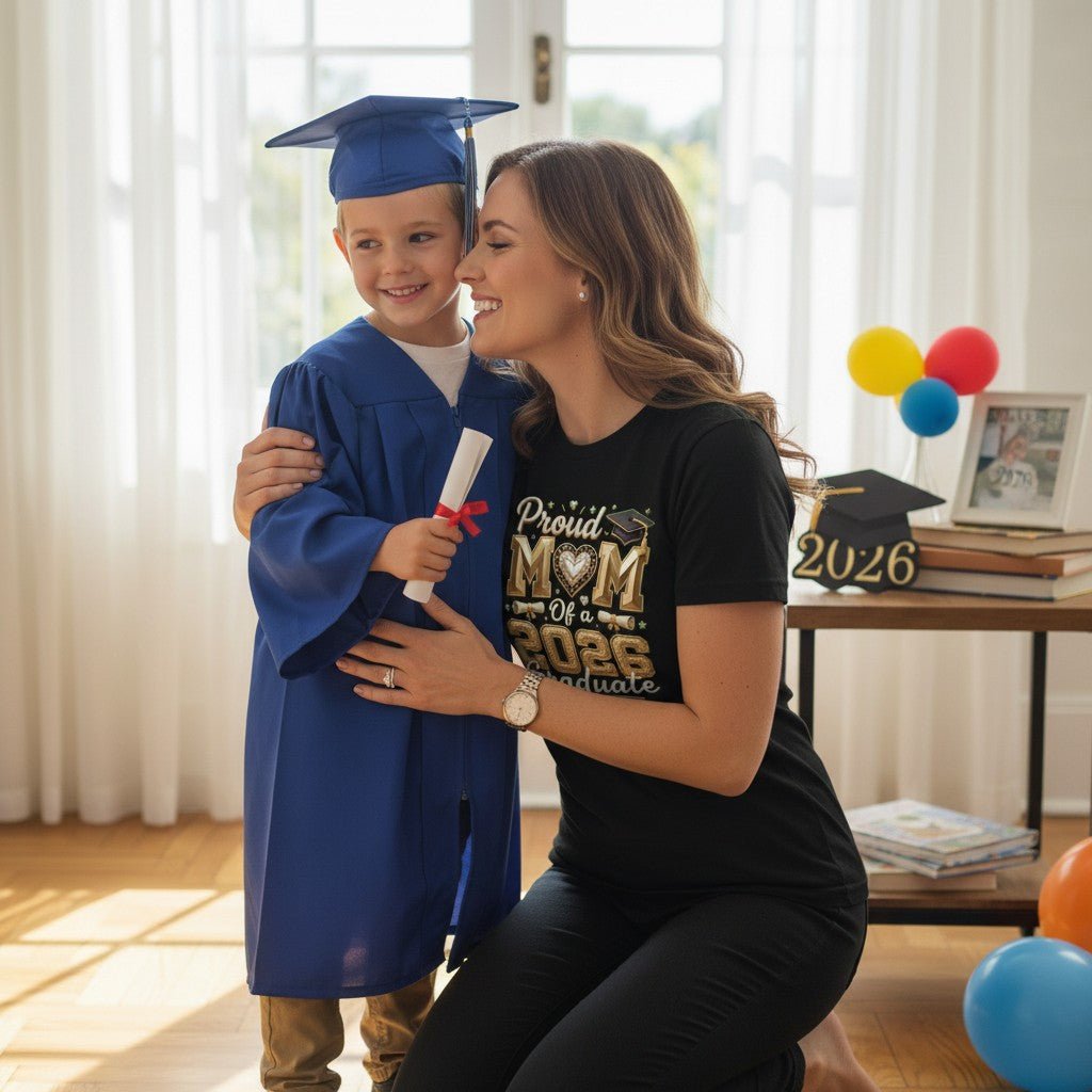 Proud Mom 2026 Graduate T-Shirt 100% Cotton Casual Top