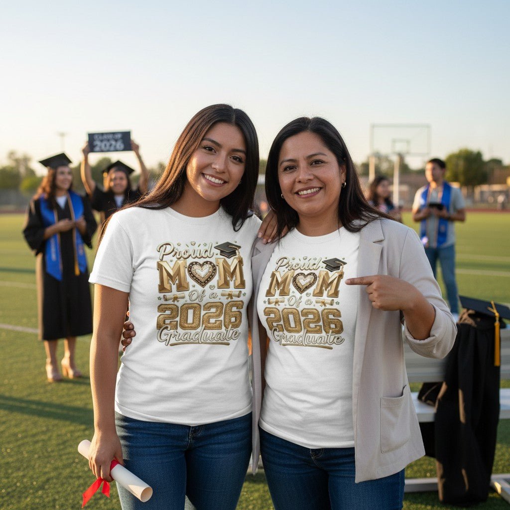 Proud Mom 2026 Graduate T-Shirt 100% Cotton Casual Top