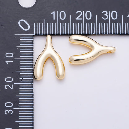 Stainless Steel PVD Gold 18mm Minimalist Lucky Wishbone Pendant in Gold & Silver | Charms-01582 Charms-01583