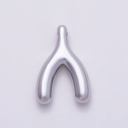 Stainless Steel PVD Gold 18mm Minimalist Lucky Wishbone Pendant in Gold & Silver | Charms-01582 Charms-01583