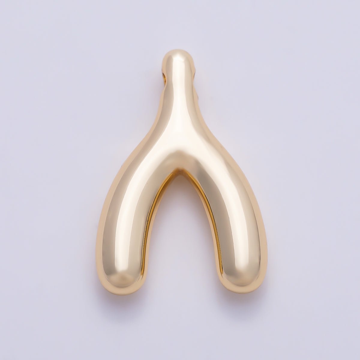 Stainless Steel PVD Gold 18mm Minimalist Lucky Wishbone Pendant in Gold & Silver | Charms-01582 Charms-01583