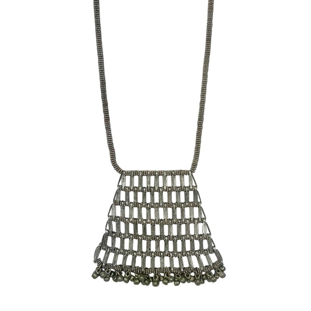 Pyramid Pendant Necklace Long Layering Geometric Zinc Alloy Cotton Thread