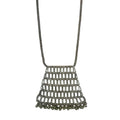Pyramid Pendant Necklace Long Layering Geometric Zinc Alloy Cotton Thread