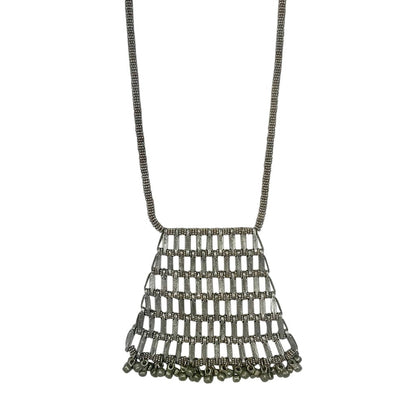 Pyramid Pendant Necklace Long Layering Geometric Zinc Alloy Cotton Thread