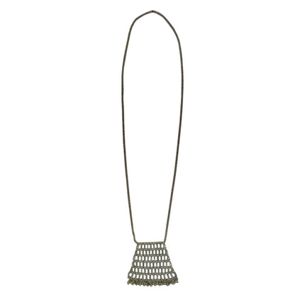 Pyramid Pendant Necklace Long Layering Geometric Zinc Alloy Cotton Thread