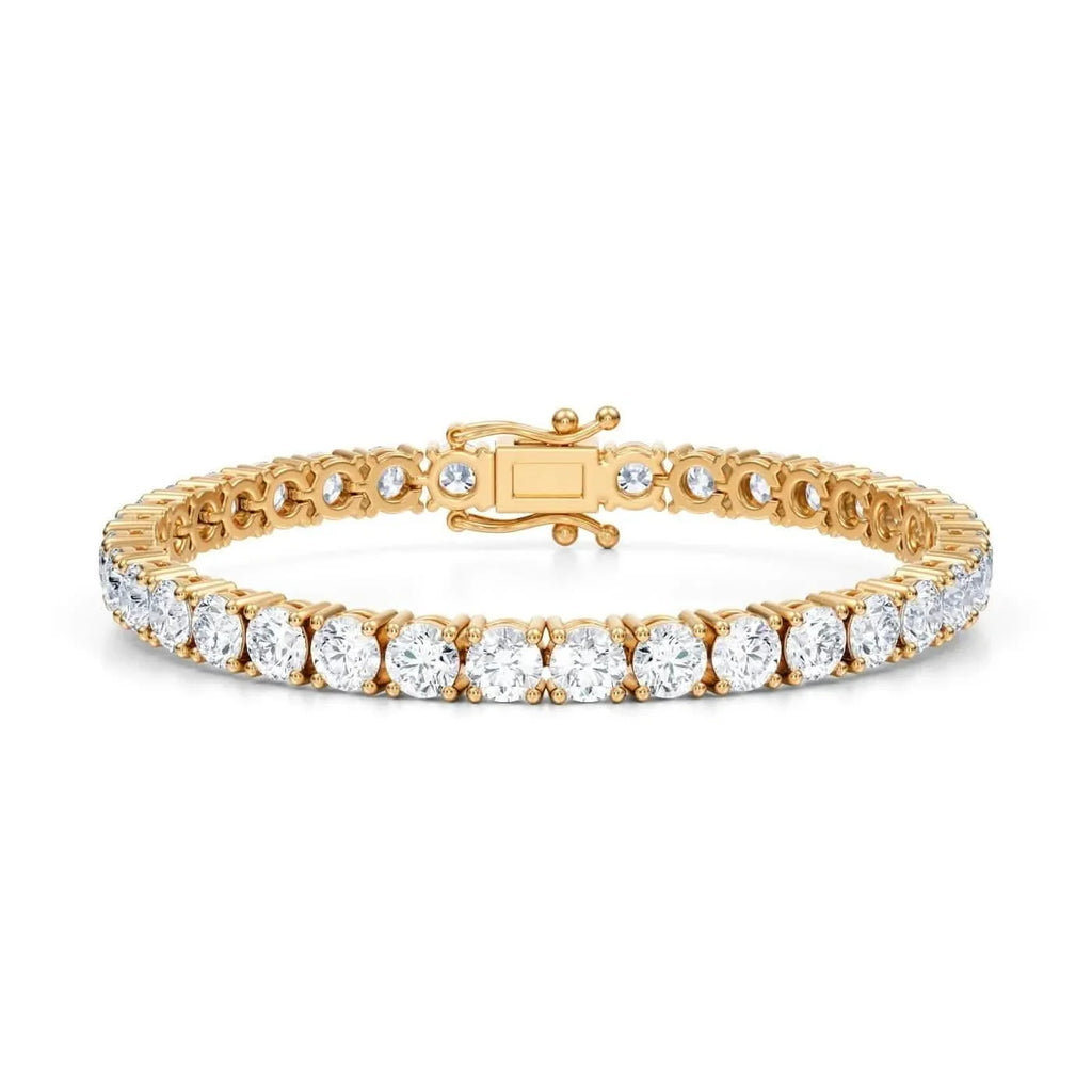 12.50 CTW D VS Round Lab Grown Diamond 7.5" Tennis Bracelet 14k Yellow Gold