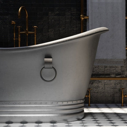 Satin Copper Handcrafted Artisanal Premium Contemporary Freestanding Soaking Bathtub