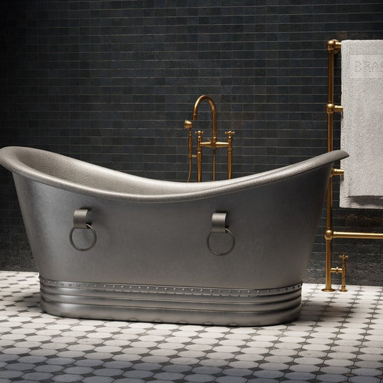 Satin Copper Handcrafted Artisanal Premium Contemporary Freestanding Soaking Bathtub