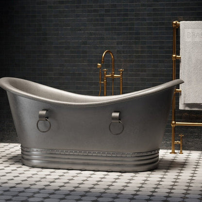 Satin Copper Handcrafted Artisanal Premium Contemporary Freestanding Soaking Bathtub
