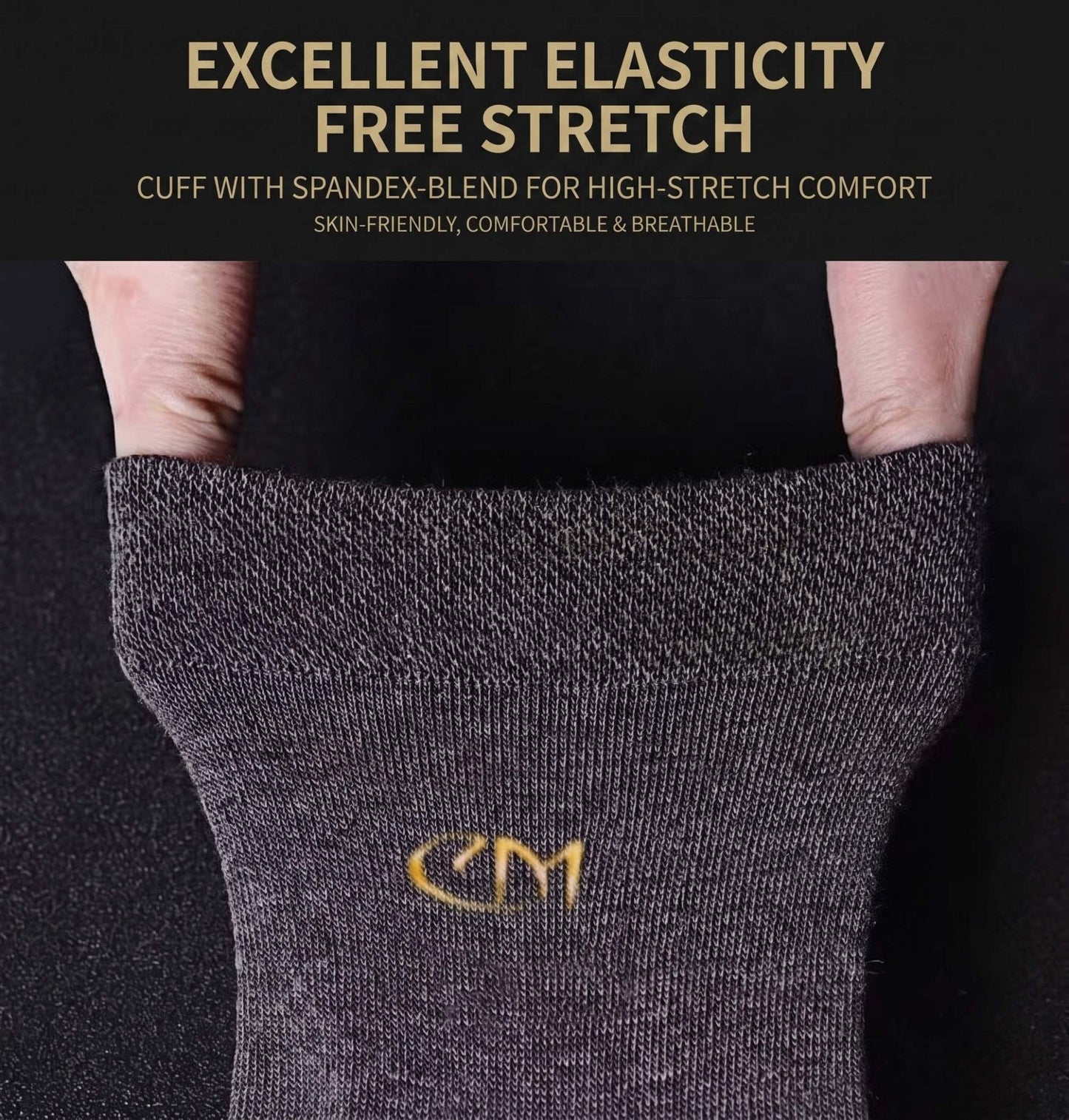 Seamless Toe Dress Socks, 5 Pairs Cotton Blend Unisex Size 7-12