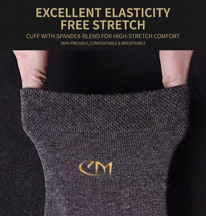 Seamless Toe Dress Socks, 5 Pairs Cotton Blend Unisex Size 7-12