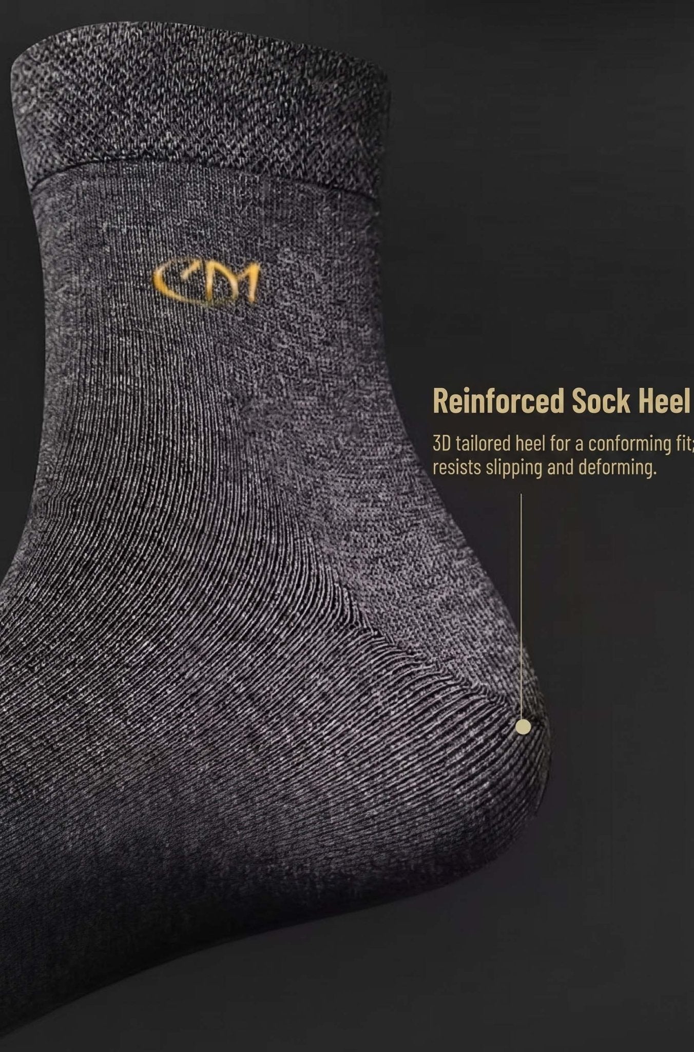Seamless Toe Dress Socks, 5 Pairs Cotton Blend Unisex Size 7-12