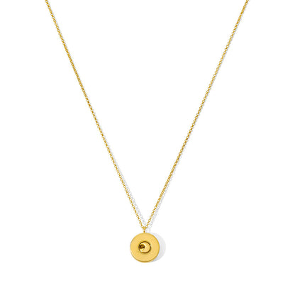 Shell Casing Pendant Necklace Recycled Brass Bullet Shell Gold Plated 12in Chain