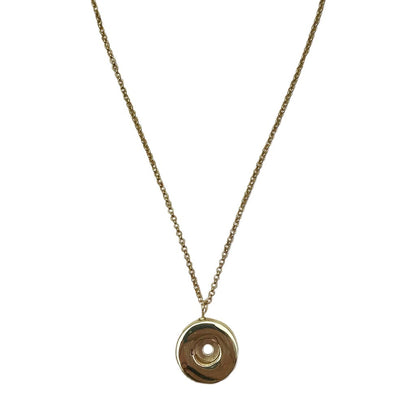 Shell Casing Pendant Necklace Recycled Brass Bullet Shell Gold Plated 12in Chain