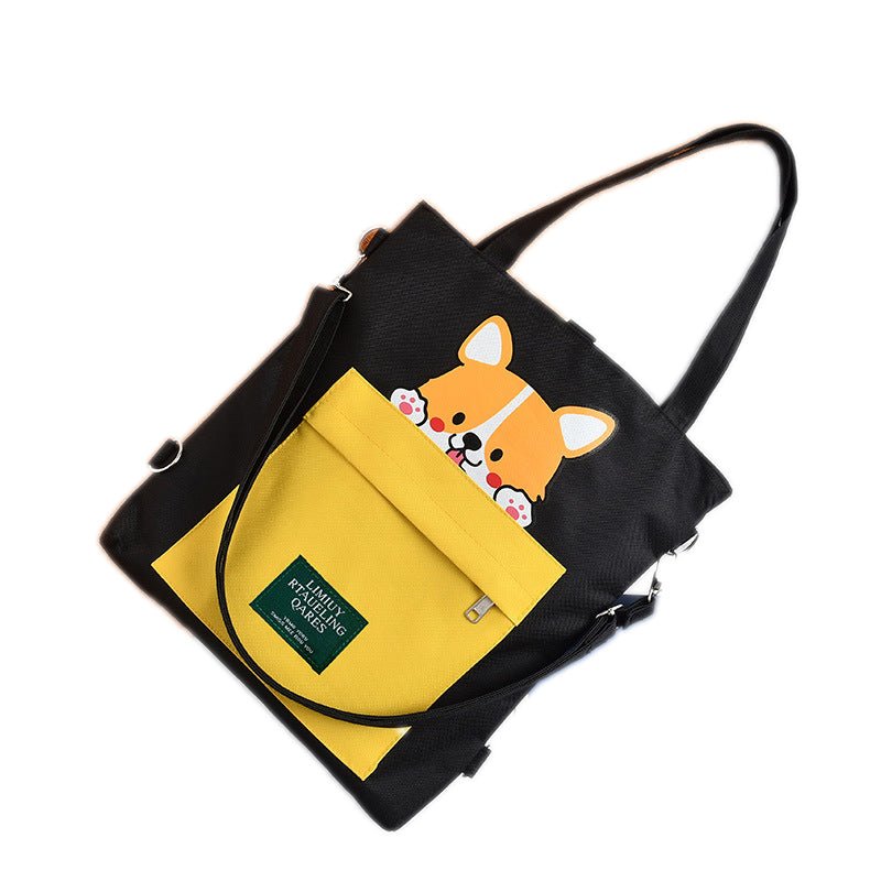 Cute Shiba Inu Tote Bag – Canvas Crossbody Bag for Dog Lovers