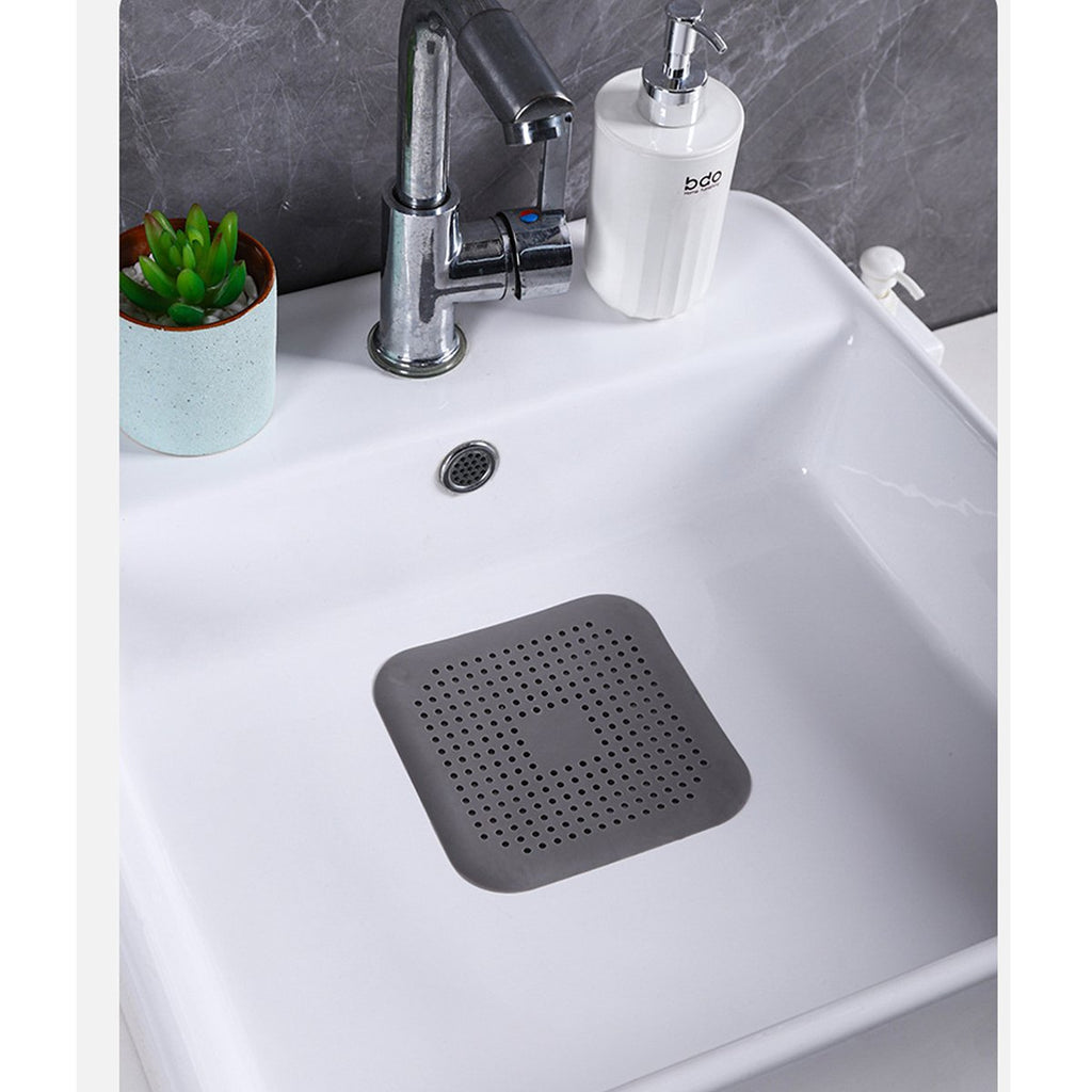 Silicone Drain Hair Catcher – Square Sink Strainer with Suction