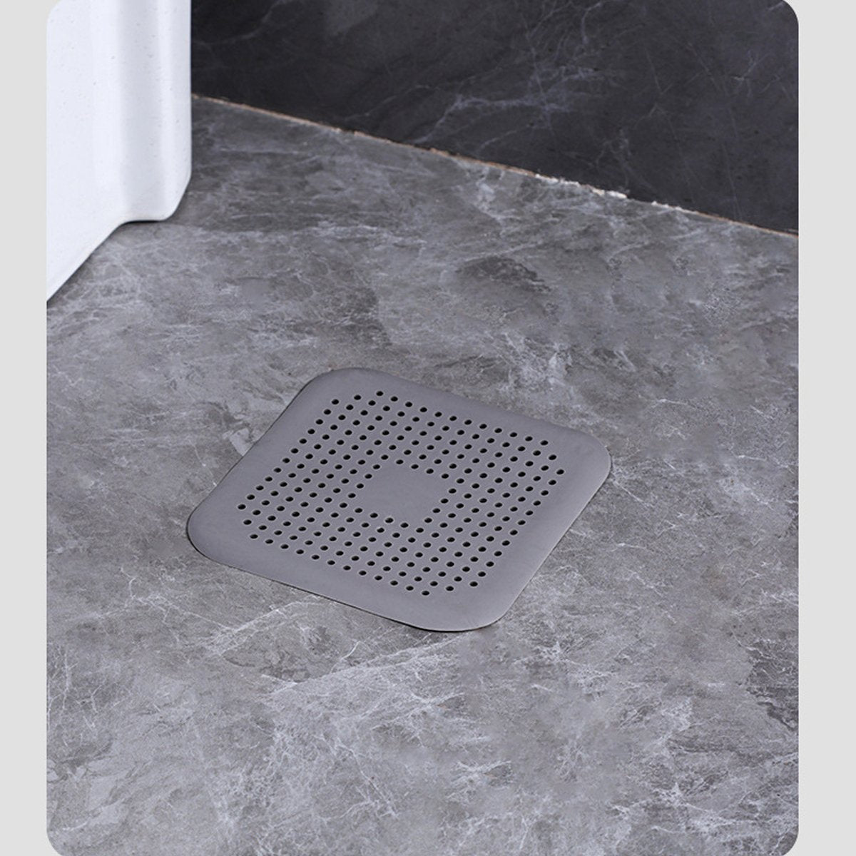 Silicone Drain Hair Catcher – Square Sink Strainer with Suction