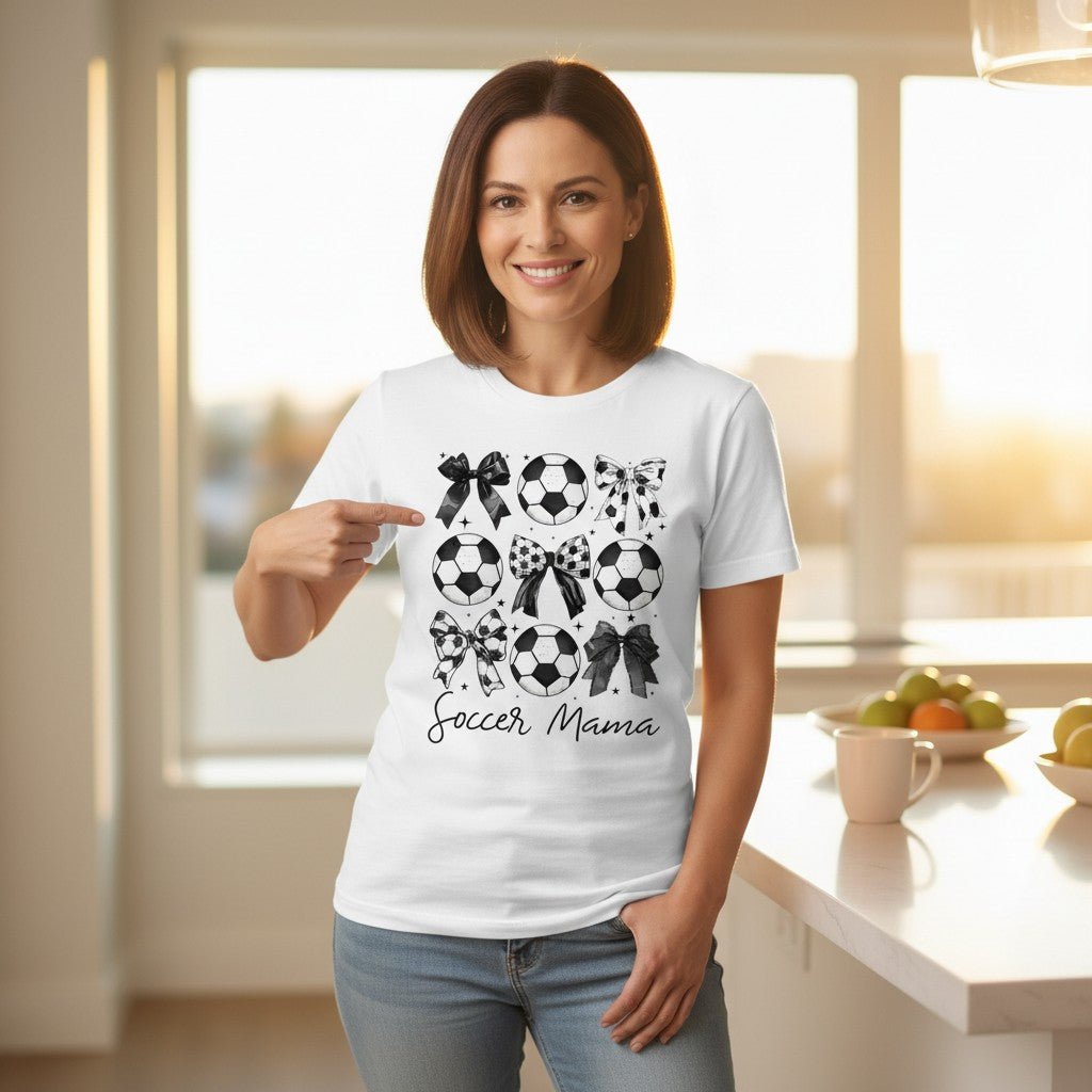 Soccer Mama Graphic T-Shirt 100% Ring Spun Cotton Women's Casual Tee