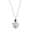 Solar Quartz Lava Necklace Layered Pendant Natural Protection Stone Jewelry