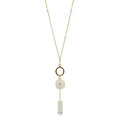 Solar Quartz Y Necklace With Polished Crystal Drop, Protective Energy Pendant