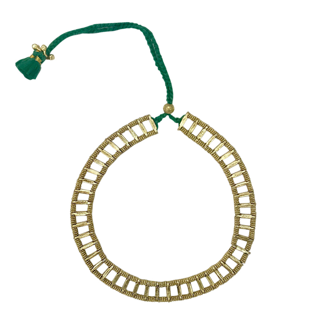 Statement Maya Collar Necklace Boho Indian Inspired Cotton Tassel Back Drape