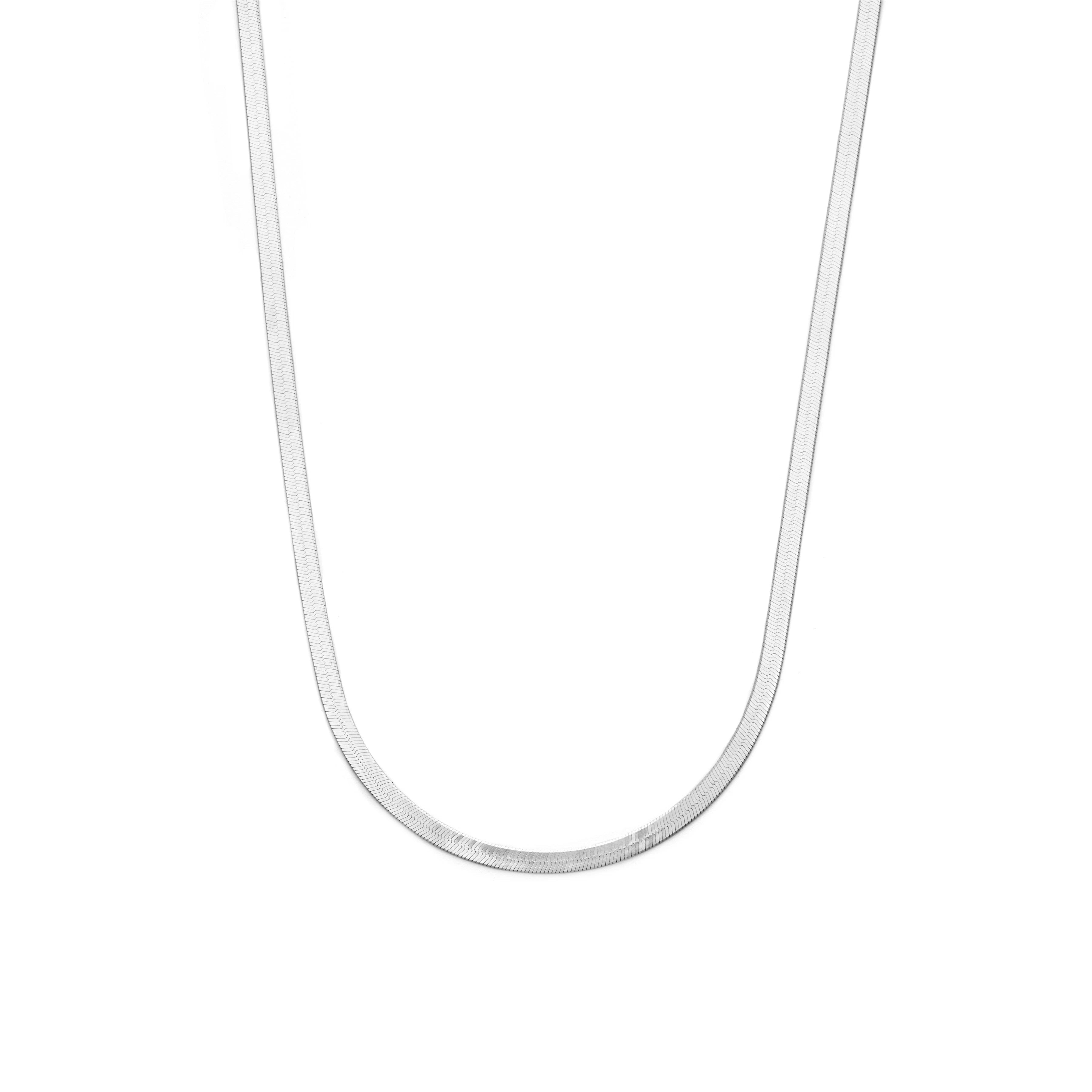 Sterling Silver 925 Herringbone Necklace 18 Inch Chain