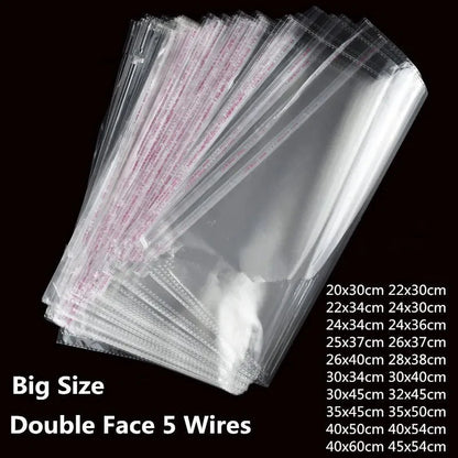 Storeage Bags 100 Pieces Clear Apparel Bags Self Seal