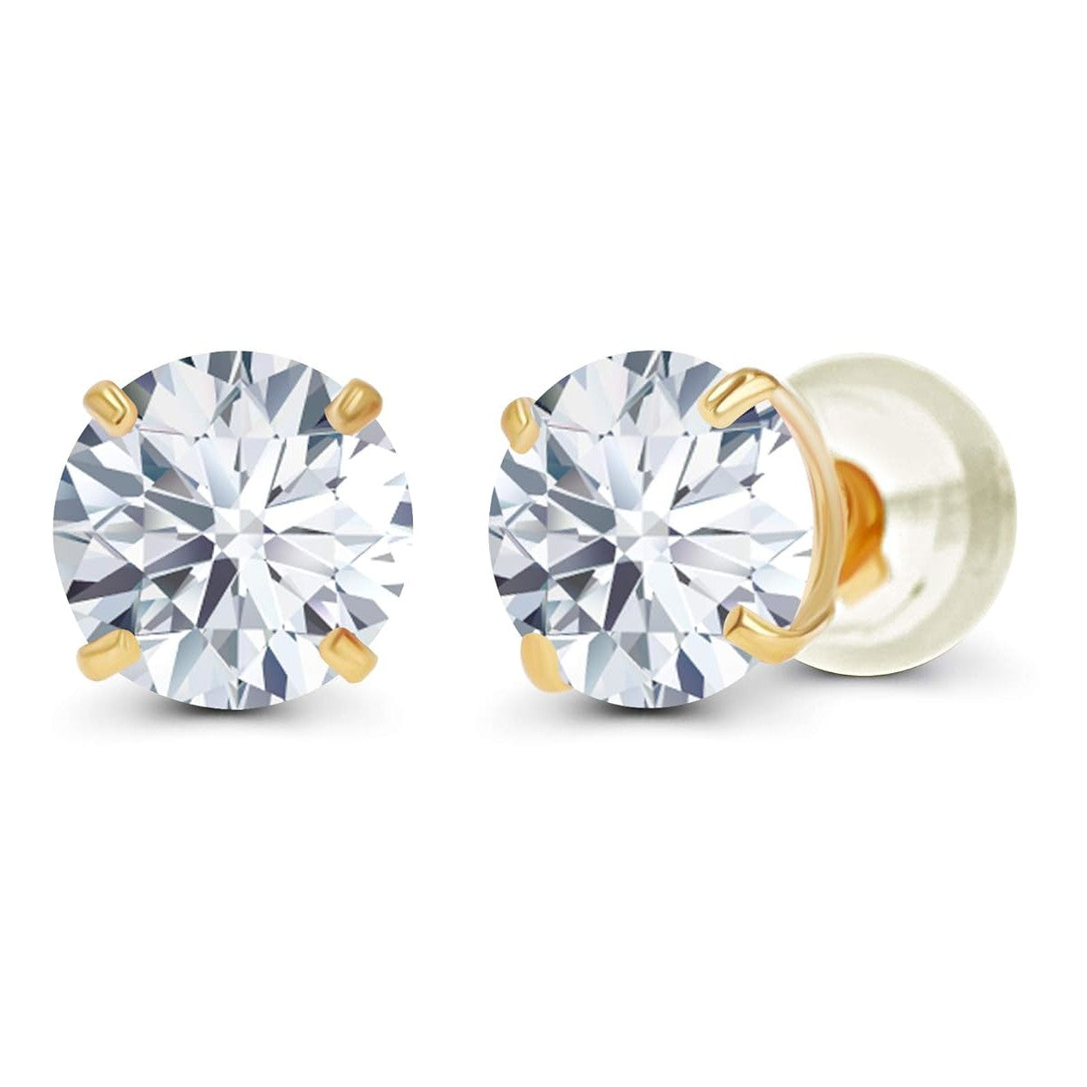 AGI Certified Lab-Grown Diamond Stud Earrings | 2 or 3 CTW | G Color VS Clarity | 14K Gold