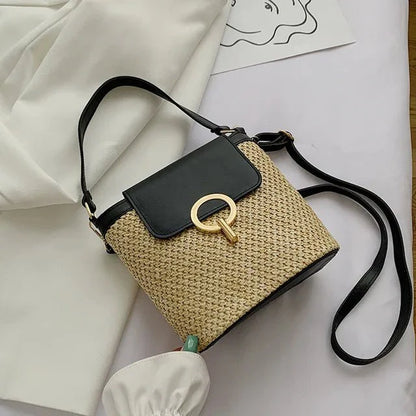 Summer New Straw Bucket Bag