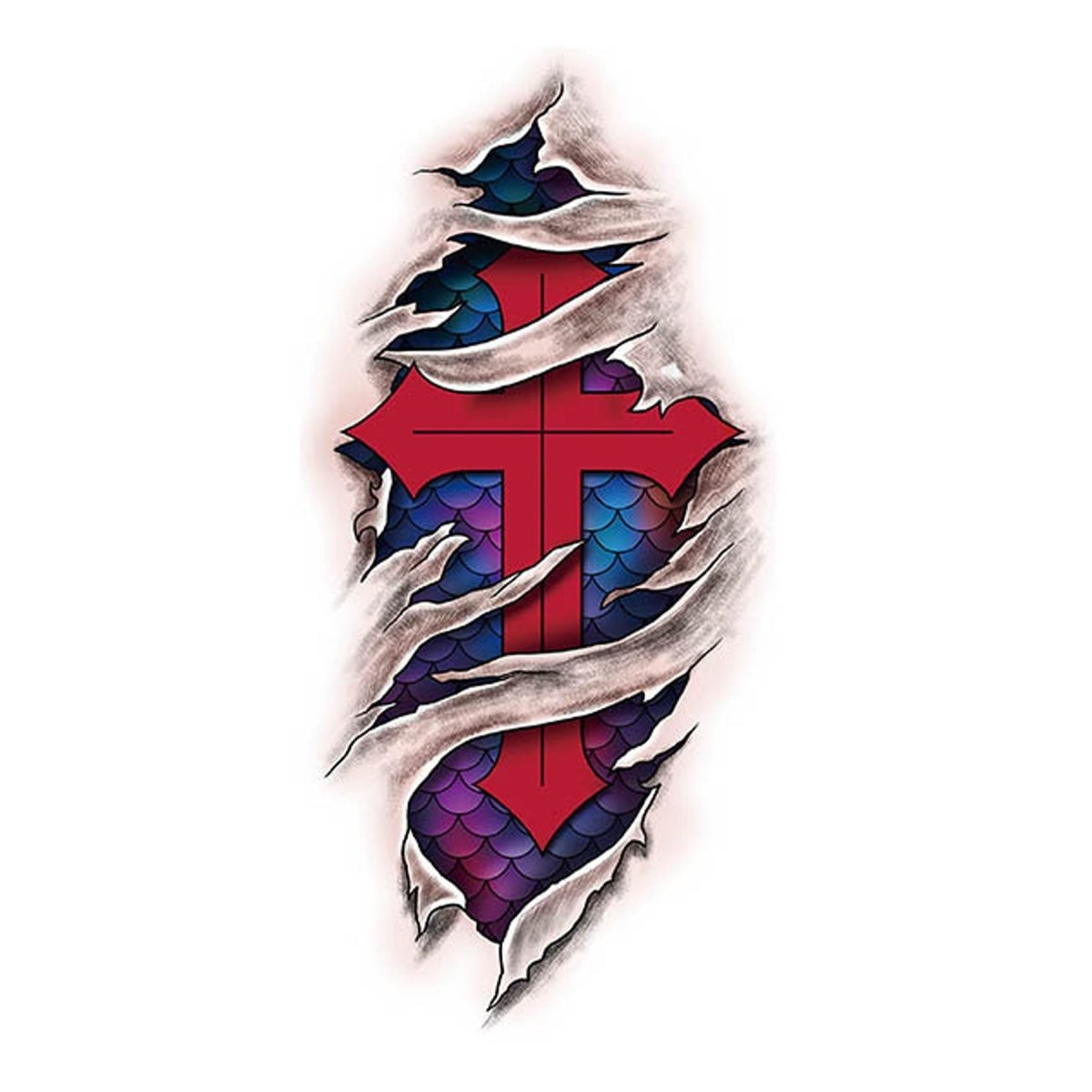 Red Cross & Shark Temporary Tattoos – Fun Party Body Art